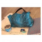 Napoly sac à main en python turquoise