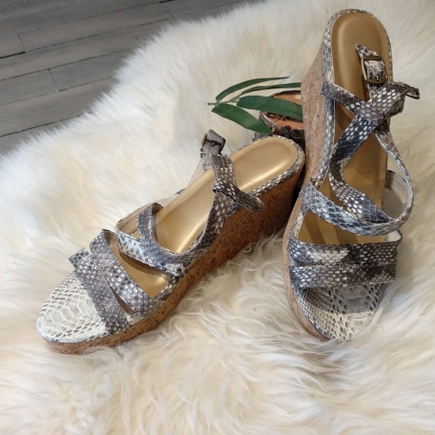 Natural python sandals