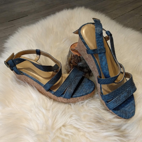 Natural python sandals