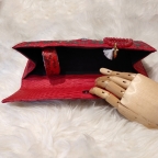 Clutch Baguette Rouge et Or