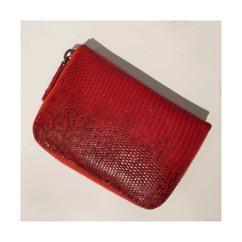 Porte Monnaie en python Rouge motif