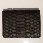 Black Python Card Holder with Coin Storage