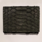 Green Python Card Holder with Coin Storage