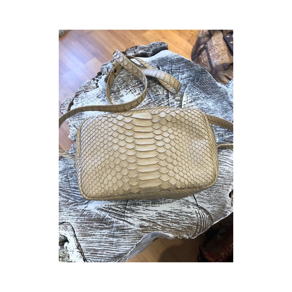 Camera Bag en Python Beige Motif