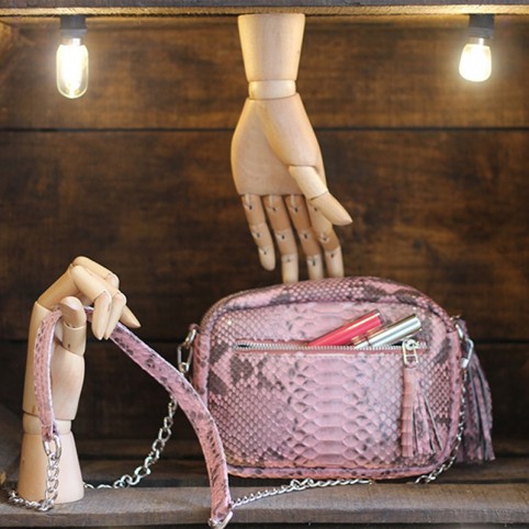 Camera Bag avec poche zippé Pink motif