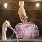 Pink Patterns Python Camera Bag with zipped pocket